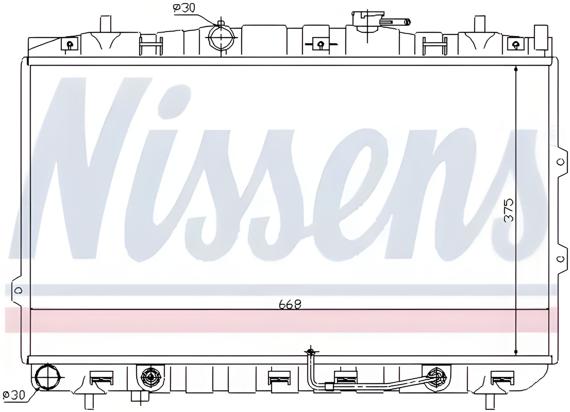Радиатор охлаждения двигателя для Kia Cerato, Nissens (66649) Радиатор охлаждения двигателя для Kia Cerato, Nissens (66649)
