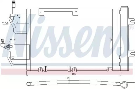 Радиатор, конденсор кондиционера OPEL ASTRAVAN, OPEL ZAFIRA, NISSENS (940052)