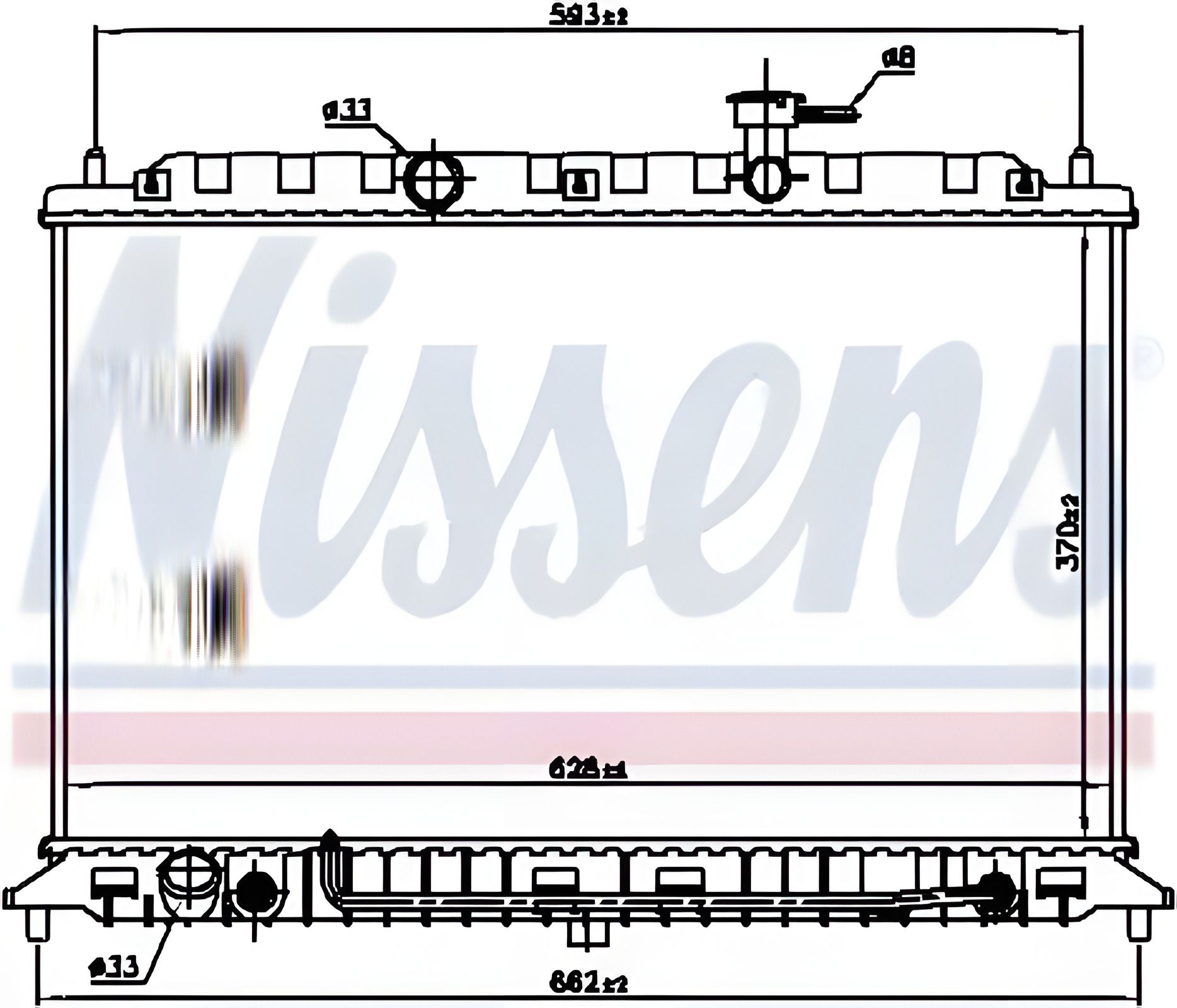 Радіатор охолодження двигуна для KIA RIO, NISSENS (66687) Радіатор охолодження двигуна для KIA RIO, NISSENS (66687)