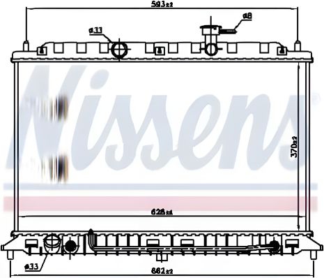 Радиатор двигателя KIA RIO, NISSENS (66687) Радиатор двигателя KIA RIO, NISSENS (66687)