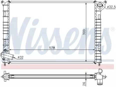Радиатор охлаждения двигателя MINI MINI, NISSENS (69703A)