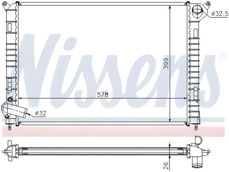 Охлаждающий радиатор двигателя для MINI MINI, NISSENS (69703A)