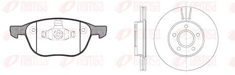 Комплект дискових гальм, 2 диски + 4 колодки VOLVO C70, FORD C-MAX, REMSA (8108200)