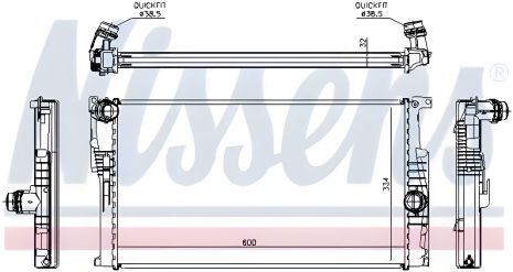 Радиатор охлаждения двигателя NISSENS для BMW 1 (60816) Радиатор охлаждения двигателя NISSENS для BMW 1 (60816)