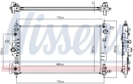 Радіатор NISSENS охолодження двигуна CHEVROLET ORLANDO (61707) Радіатор NISSENS охолодження двигуна CHEVROLET ORLANDO (61707)