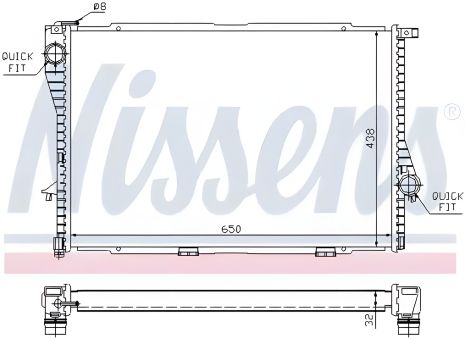 Радіатор двигуна BMW 5, NISSENS (60648)