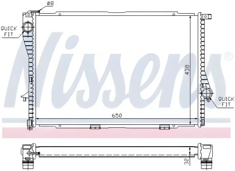 Радиатор двигателя для охлаждения BMW 5, NISSENS (60648)