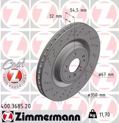 Диск гальмівний MERCEDES-BENZ GLE, ZIMMERMANN (400368520)