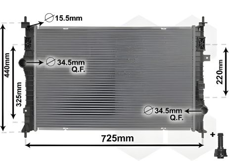 Двигательный радиатор для PEUGEOT PARTNER и CITROËN BERLINGO, Van Wezel (09012710)