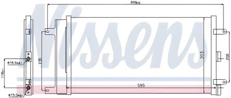 Конденсор-радіатор кондиціонера FIAT DOBLO, NISSENS (940061)