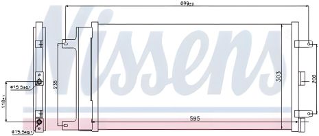 Конденсор-радіатор кондиціонера FIAT DOBLO, NISSENS (940061)