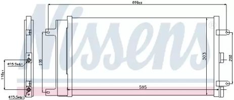 Радиатор, конденсор кондиционера FIAT DOBLO, NISSENS (940061)