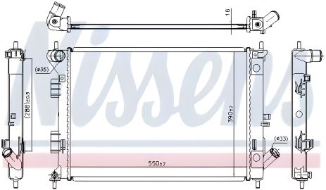 Радіатор охолодження двигуна HYUNDAI i30, KIA PRO CEE'D, NISSENS (67555) Радіатор охолодження двигуна HYUNDAI i30, KIA PRO CEE'D, NISSENS (67555)