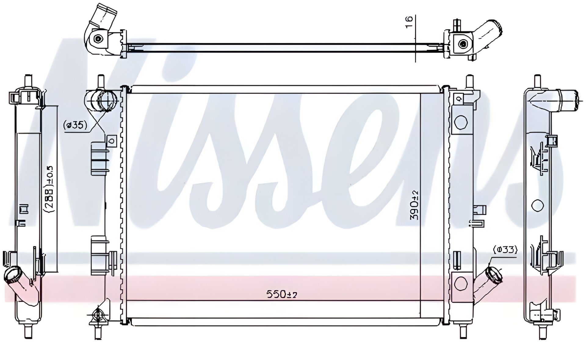 Охлаждающий радиатор двигателя HYUNDAI i30, KIA PRO CEE'D, NISSENS (67555) Охлаждающий радиатор двигателя HYUNDAI i30, KIA PRO CEE'D, NISSENS (67555)