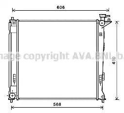 Радіатор охолодження двигуна KIA SPORTAGE, HYUNDAI ix35, AVA COOLING (HY2284)