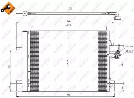 Радіатор, кондиціонер конденсатора Land Rover, Ford Mondeo, NRF (35850)