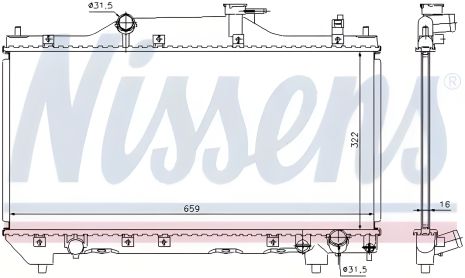 Радіатор двигуна охолодження для TOYOTA AVENSIS, NISSENS (64640A)