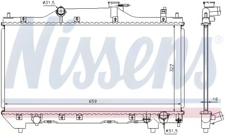 Радиатор охлаждения двигателя для TOYOTA AVENSIS, NISSENS (64640A)