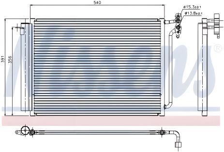 Радіатор-конденсор кондиціонера BMW X5, NISSENS (94605)