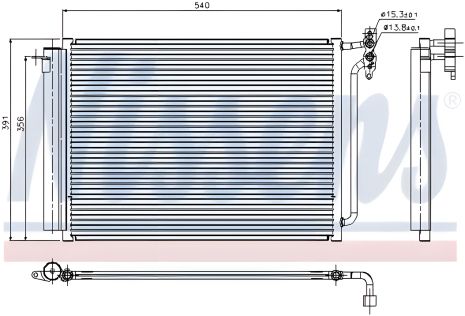 Радіатор-конденсор кондиціонера BMW X5, NISSENS (94605) Радіатор-конденсор кондиціонера BMW X5, NISSENS (94605)