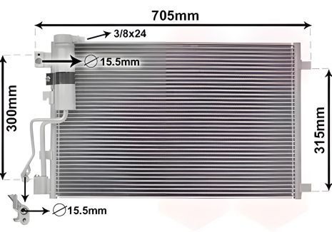 Радіатор, конденсор кондиціонера NISSAN QASHQAI, Van Wezel (13005283)