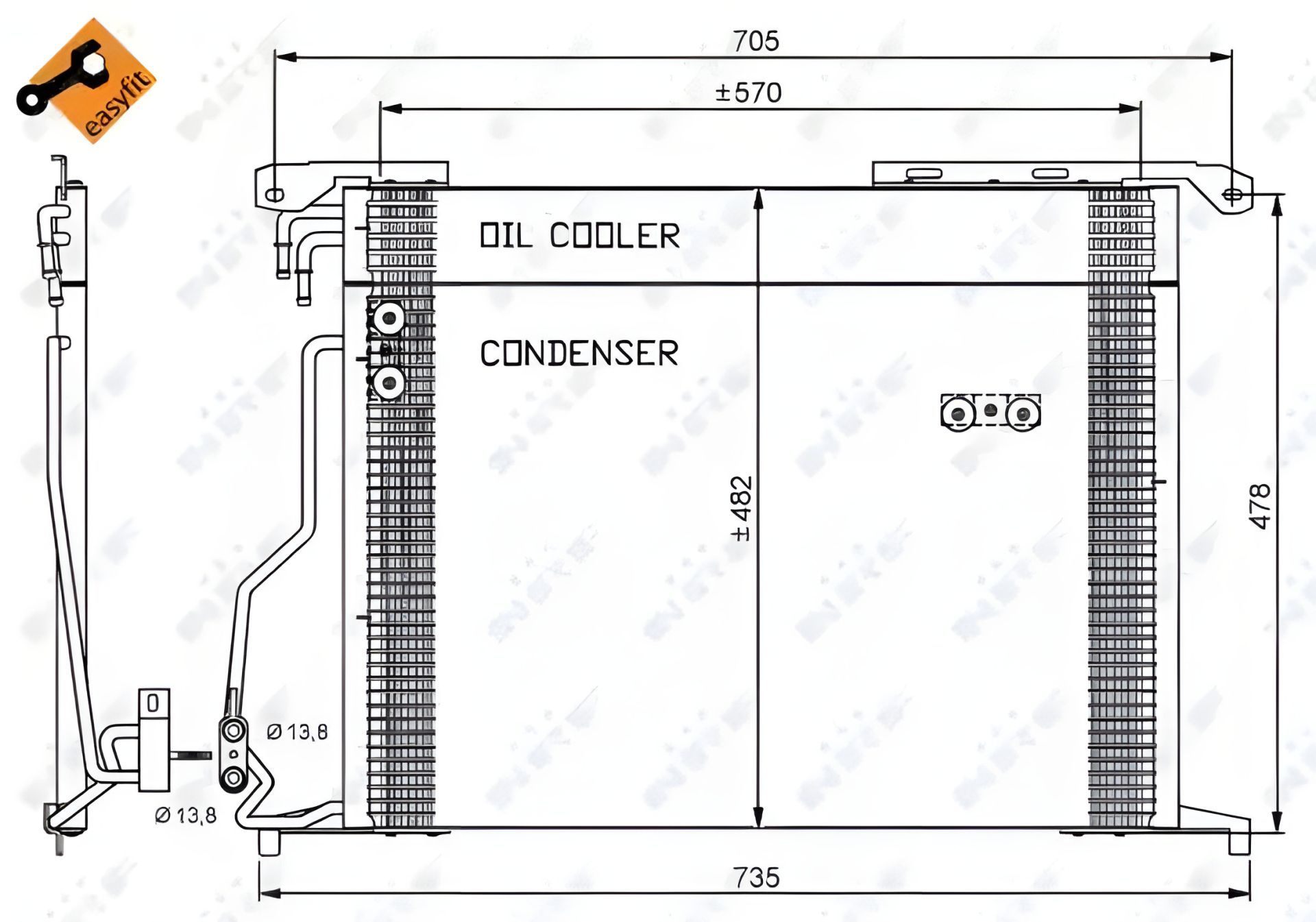 Конденсор кондиціонера NRF для MERCEDES-BENZ SL, 35578 Конденсор кондиціонера NRF для MERCEDES-BENZ SL, 35578