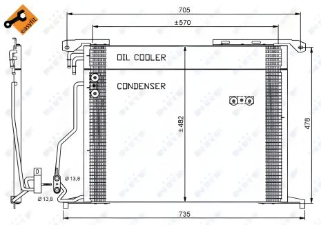 Конденсор кондиціонера NRF для MERCEDES-BENZ SL, 35578 Конденсор кондиціонера NRF для MERCEDES-BENZ SL, 35578