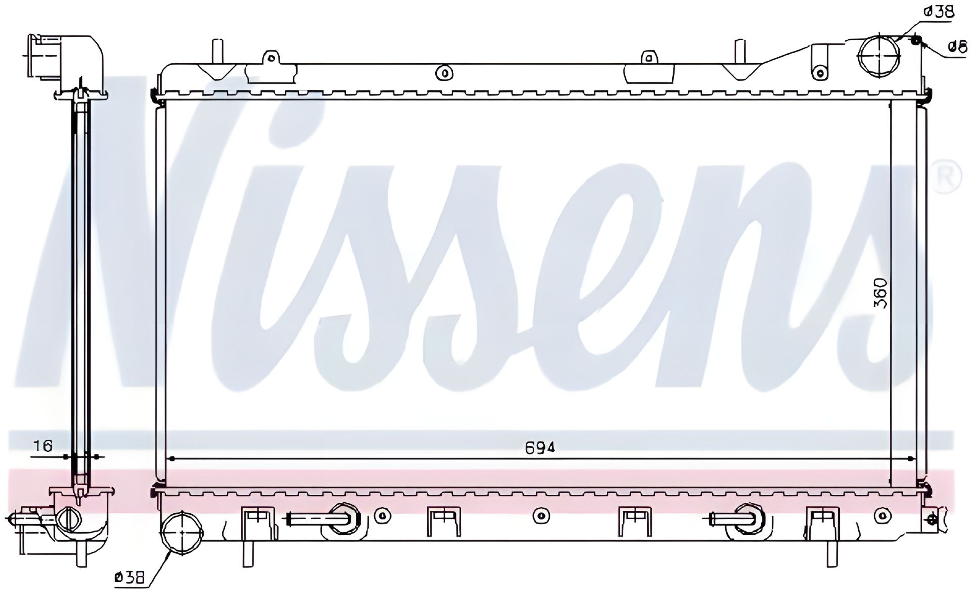 Радиатор двигателя охлаждения NISSENS, SUBARU FORESTER (67712) Радиатор двигателя охлаждения NISSENS, SUBARU FORESTER (67712)