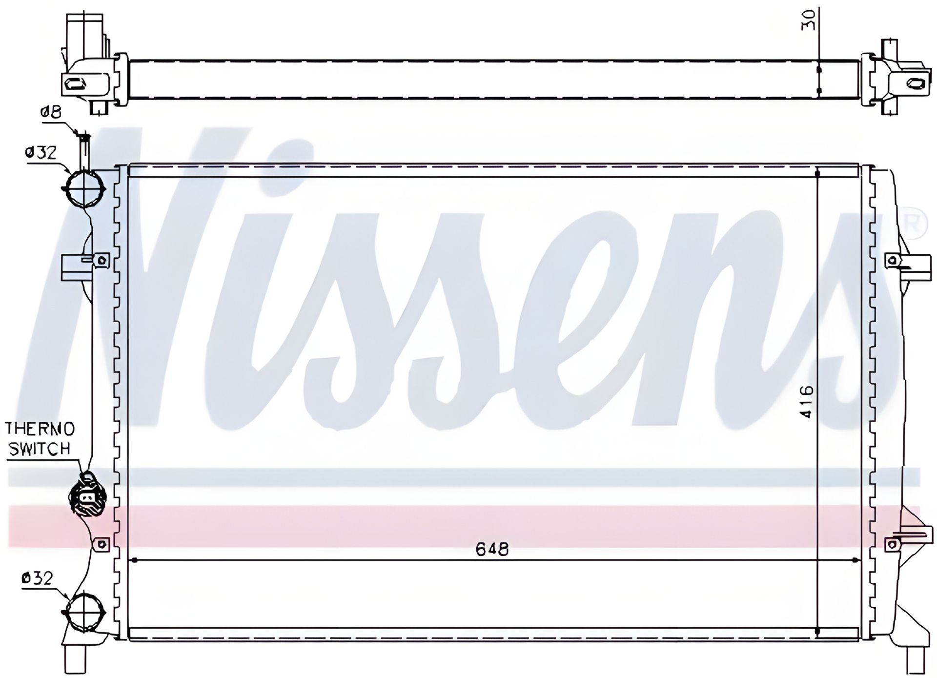 Радиатор охлаждения двигателя для VW BEETLE от NISSENS (65296) Радиатор охлаждения двигателя для VW BEETLE от NISSENS (65296)
