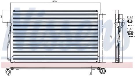 Радіатор конденсора кондиціонера BMW 5, NISSENS 94747 Радіатор конденсора кондиціонера BMW 5, NISSENS 94747