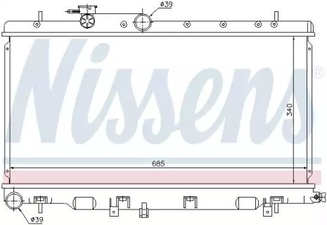 Радиатор охлаждения двигателя SUBARU OUTBACK, NISSENS (67709)