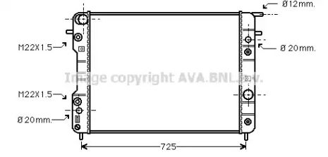 Радиатор охлаждения двигателя VAUXHALL OMEGA, OPEL OMEGA, AVA COOLING (OLA2193)