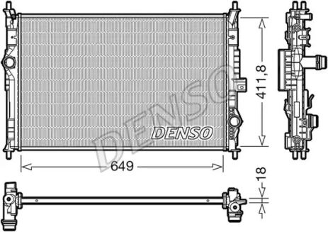 Радіатор охолодження двигуна TOYOTA PROACE, PEUGEOT 3008, DENSO (DRM21103)