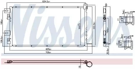 Радиатор, конденсор кондиционера MINI MINI, NISSENS (94591)