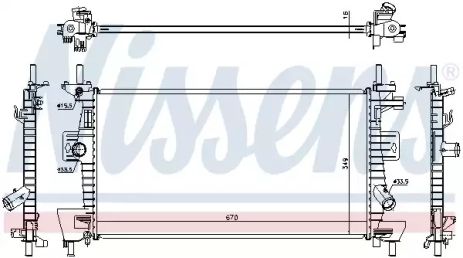 Радиатор охлаждения двигателя FORD FOCUS, NISSENS (69237)