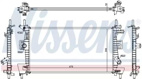 Ford Focus, радіатор охолодження двигуна Nissens (69237)