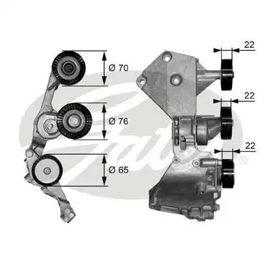 Натяжной ролик поликлинового ремня MERCEDES-BENZ VANEO, GATES (T38466)