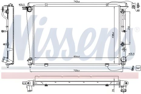 Радиатор охлаждения двигателя HYUNDAI H-1, NISSENS (67040)