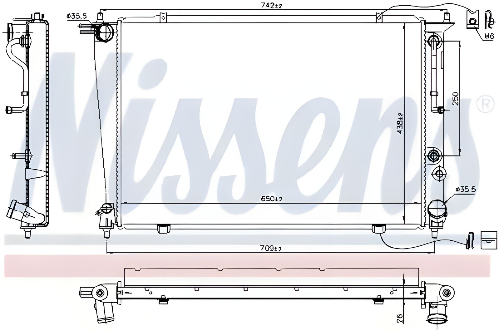 Охолодження двигуна радіатор HYUNDAI H-1, NISSENS (67040) Охолодження двигуна радіатор HYUNDAI H-1, NISSENS (67040)