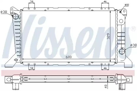 Радиатор охлаждения двигателя FORD TRANSIT, NISSENS (62241A)