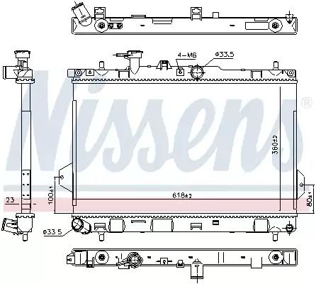 Радиатор охлаждения двигателя HYUNDAI MATRIX, NISSENS (67481)