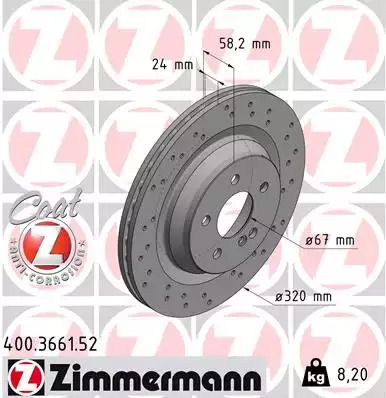 Диск тормозной MERCEDES-BENZ S-CLASS, ZIMMERMANN (400366152)