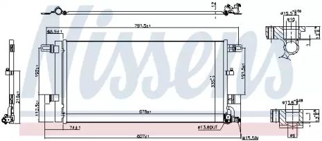 Радиатор, конденсор кондиционера AUDI A6, NISSENS (941076)