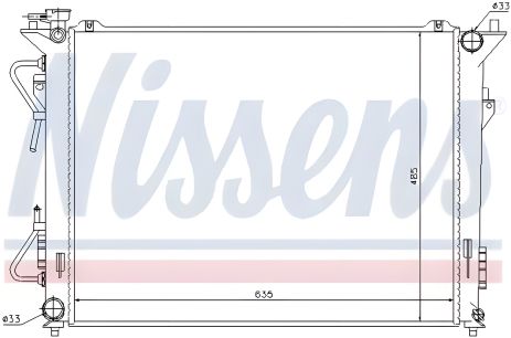 Радіатор охолодження двигуна для KIA Magentis, Hyundai Grandeur, NISSENS (67507) Радіатор охолодження двигуна для KIA Magentis, Hyundai Grandeur, NISSENS (67507)