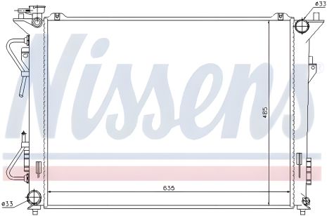 Радиатор охлаждения двигателя KIA MAGENTIS, HYUNDAI GRANDEUR, NISSENS (67507)