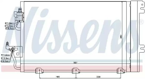 Радиатор, конденсор кондиционера OPEL ASTRAVAN, OPEL ASTRA, NISSENS (94767)