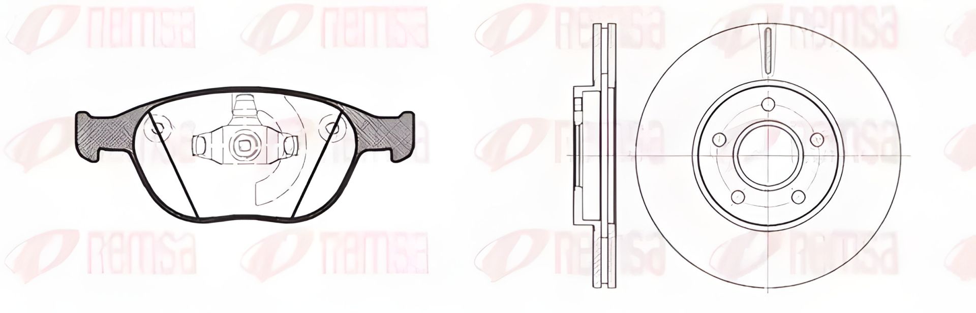 Комплект гальмівних дисків і колодок FORD TRANSIT, REMSA (898400) Комплект гальмівних дисків і колодок FORD TRANSIT, REMSA (898400)