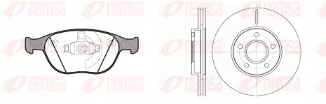 Комплект тормозов (2 диска+4 колодки) для FORD TRANSIT, REMSA (898400)