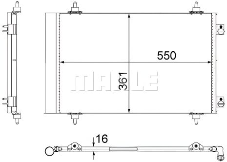 Кондиціонерний радіатор Scudo/Jumpy/Expert 07-, MAHLE/KNECHT (AC487000S)