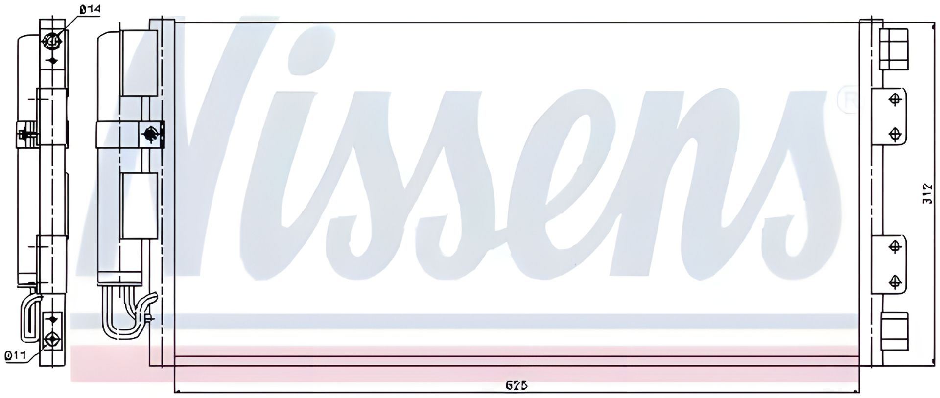 Конденсор кондиціонера для LAND ROVER, NISSENS (94781), радіатор Конденсор кондиціонера для LAND ROVER, NISSENS (94781), радіатор